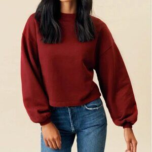 KOTN Puff Sleeve Sweatshirt - Merlot